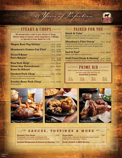 All breads, dressings, soups and desserts are made from scratch daily. . Saltgrass steakhouse dessert menu